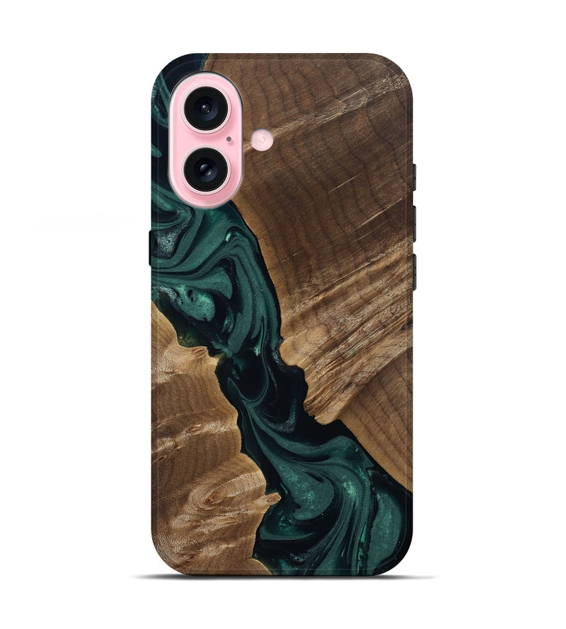 iPhone 17 Wood Live Edge Phone Case - Leota (Green, 812426)
