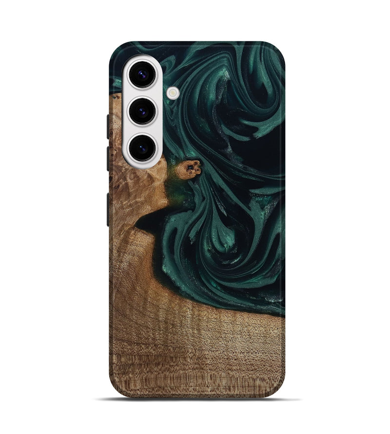Galaxy S25 Wood Live Edge Phone Case - Tierra (Green, 812428)