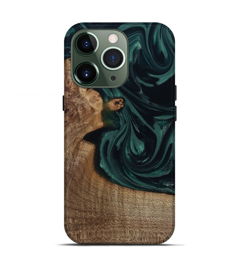 iPhone 13 Pro Wood Live Edge Phone Case - Tierra (Green, 812428)