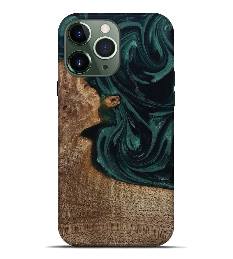 iPhone 13 Pro Max Wood Live Edge Phone Case - Tierra (Green, 812428)