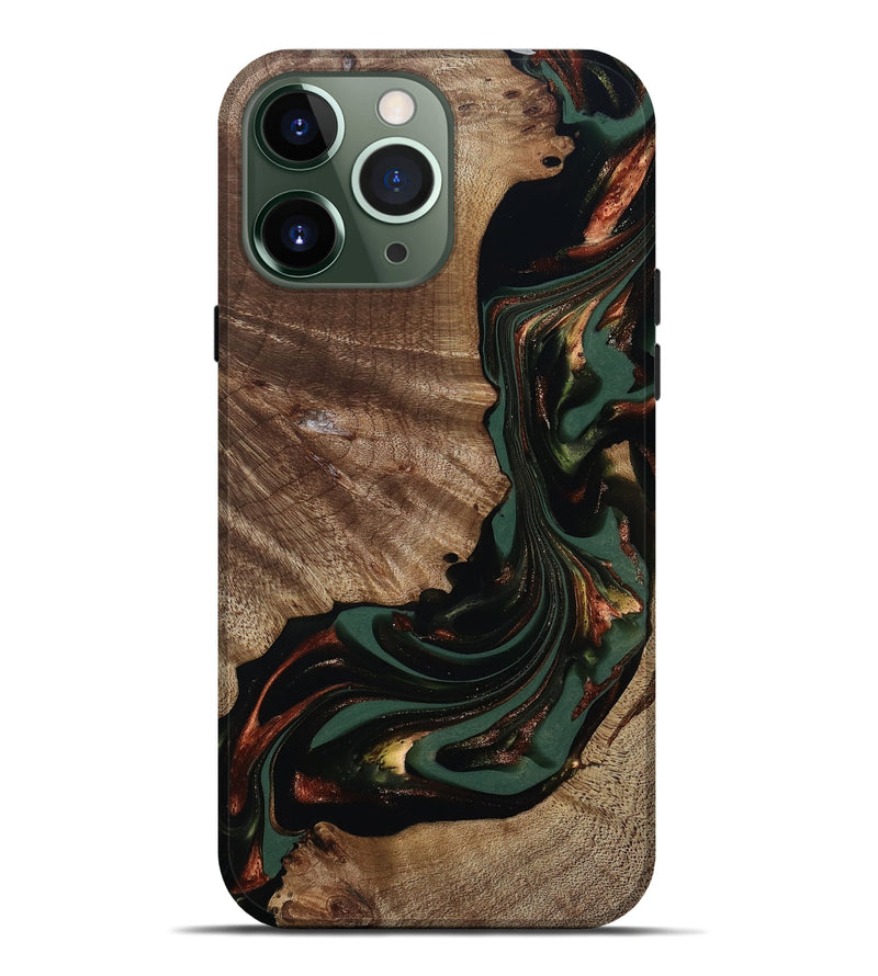 iPhone 13 Pro Max Wood Live Edge Phone Case - Iola (Green, 812434)