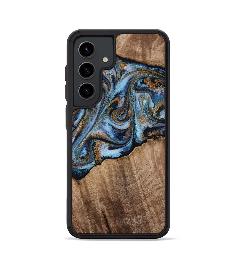 Galaxy S24 Wood Phone Case - Kasey (Teal & Gold, 812448)