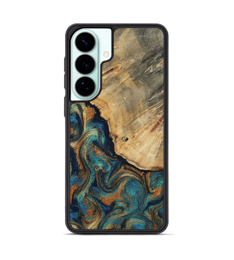 Galaxy S26 Plus Wood Phone Case - Jazlynn (Teal & Gold, 812453)