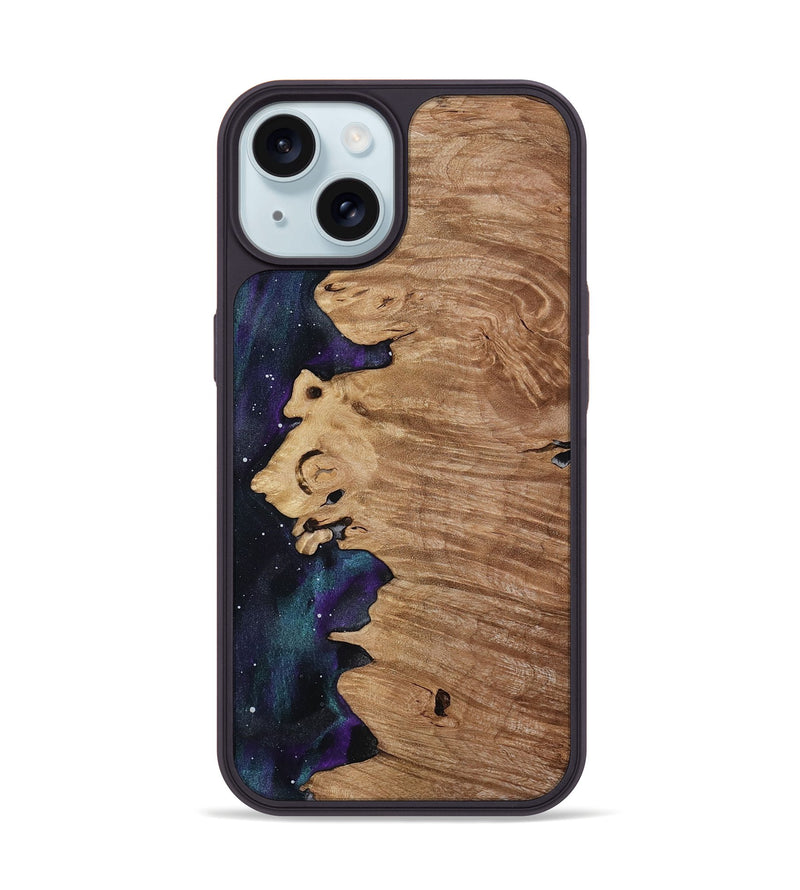 iPhone 15 Wood Phone Case - Beryl (Cosmos, 812486)