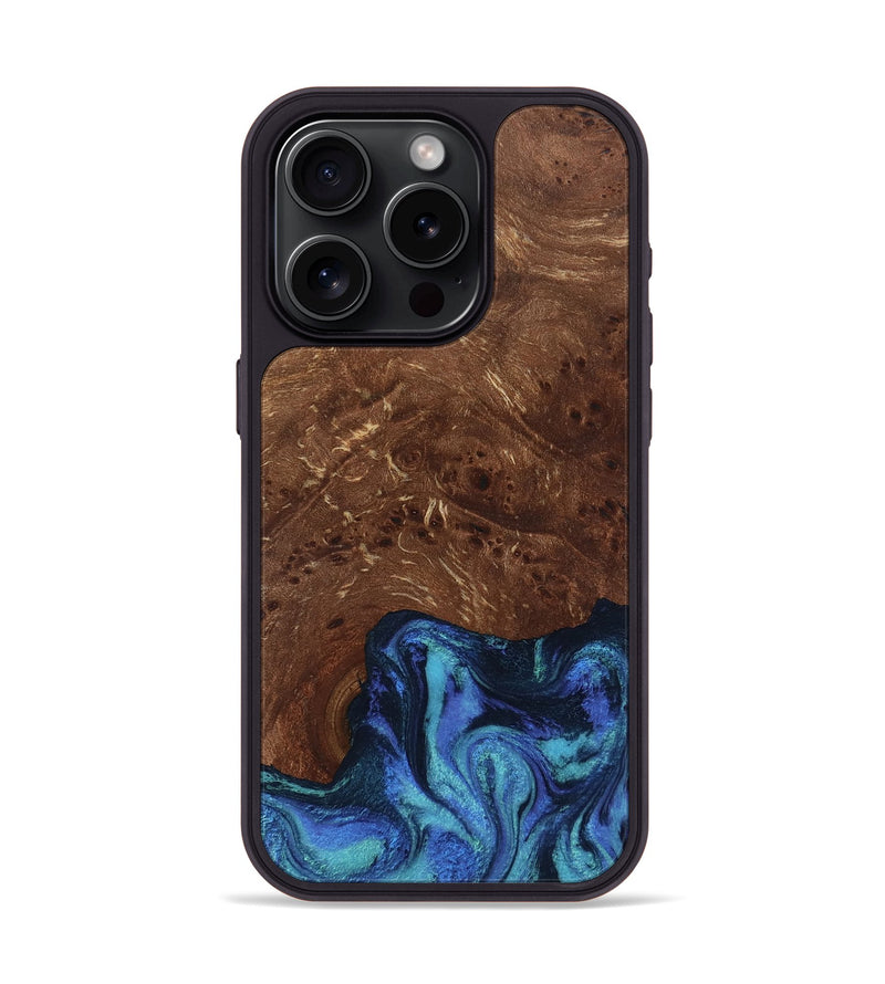 iPhone 15 Pro Wood Phone Case - Wrenlee (Blue, 812521)