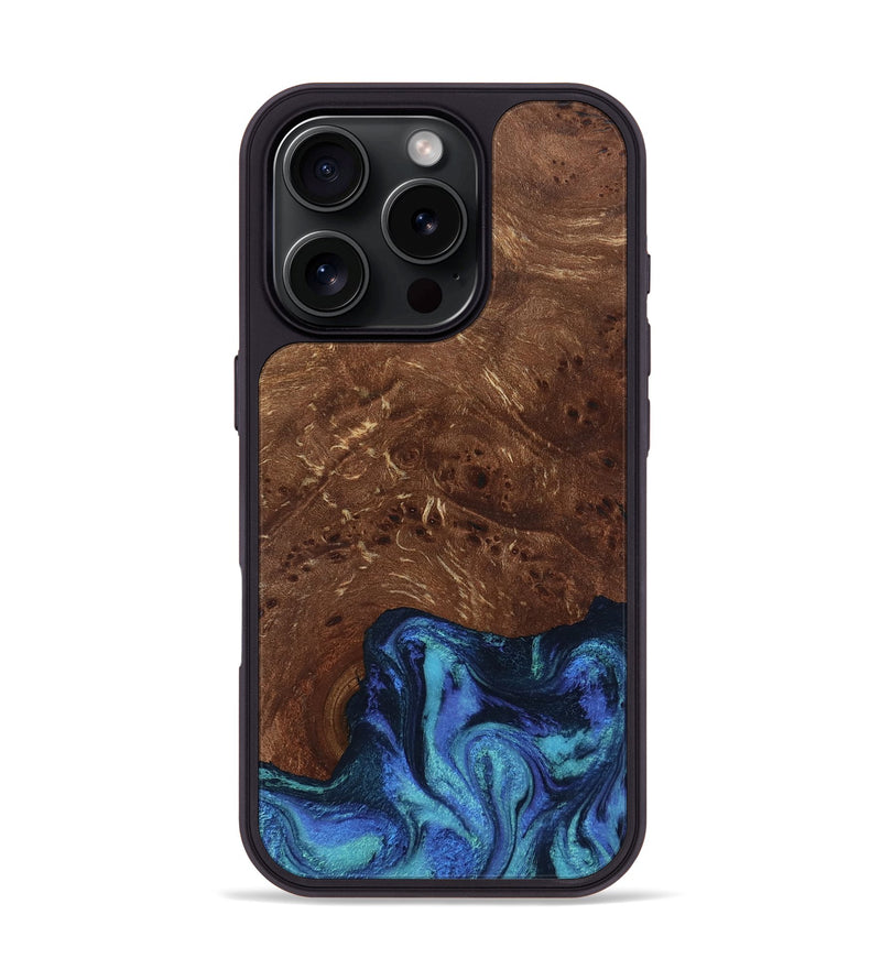 iPhone 16 Pro Wood Phone Case - Wrenlee (Blue, 812521)