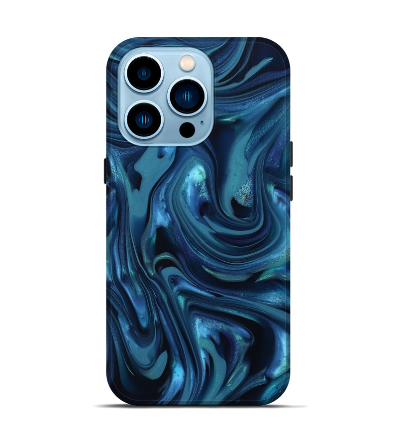 iPhone 14 Pro ResinArt Live Edge Phone Case - Aryana (Blue, 812528)