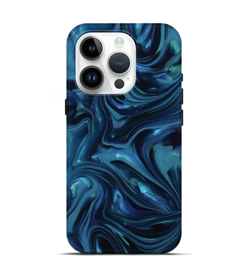 iPhone 15 Pro ResinArt Live Edge Phone Case - Sunny (Blue, 812531)