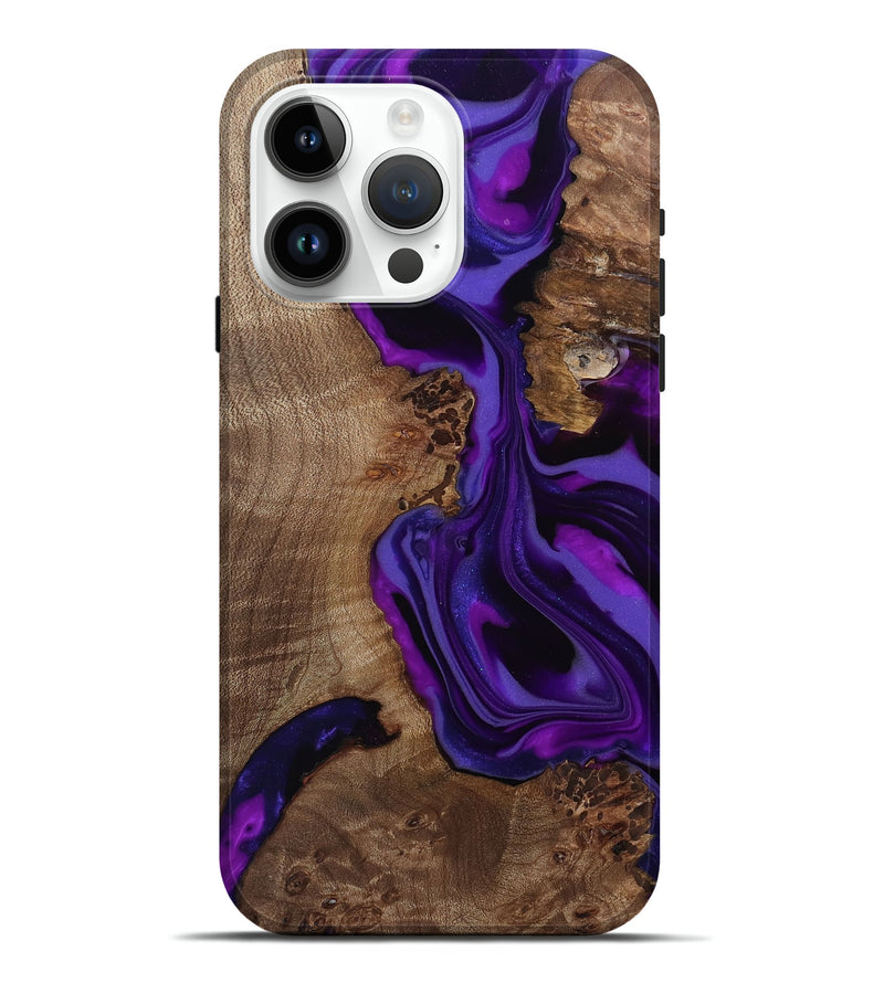 iPhone 15 Pro Max Wood Live Edge Phone Case - Evie (Purple, 812555)
