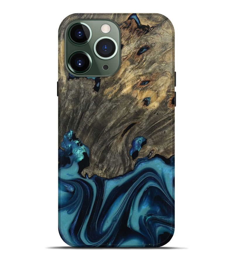 iPhone 13 Pro Max Wood Live Edge Phone Case - Maxie (Blue, 812557)