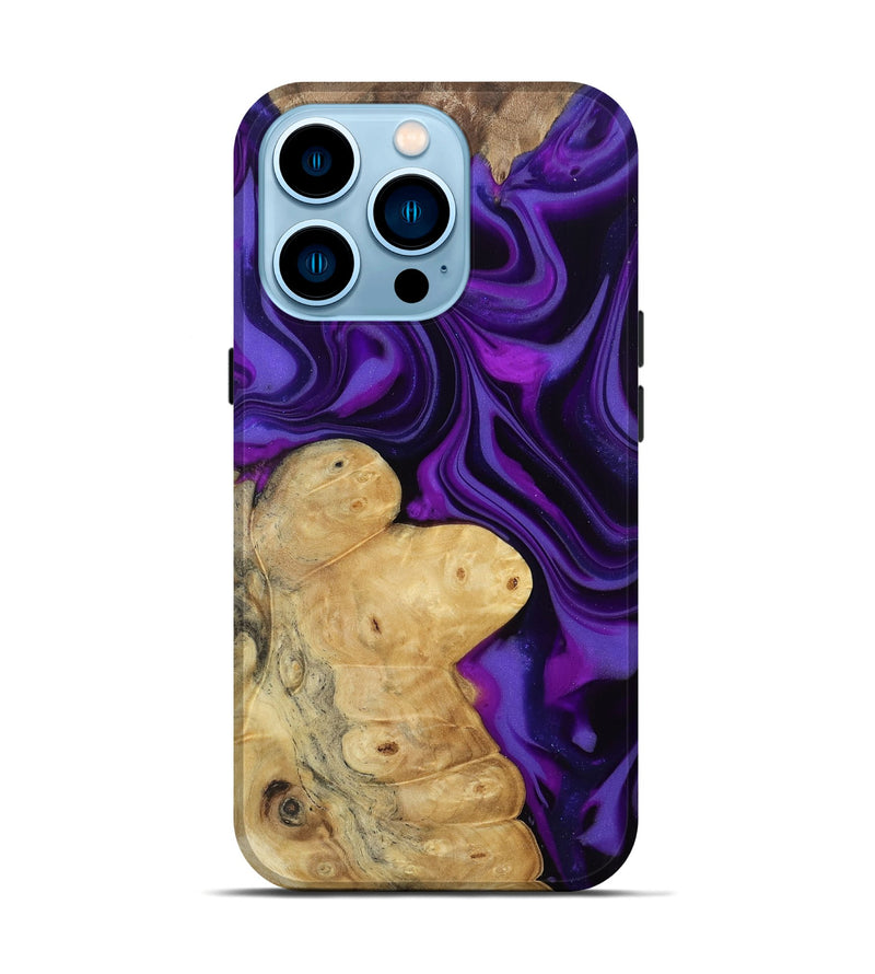 iPhone 14 Pro Wood Live Edge Phone Case - Socorro (Purple, 812558)