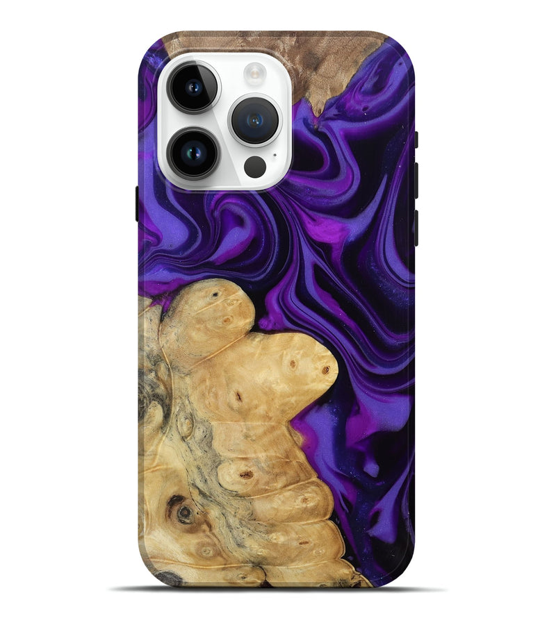 iPhone 15 Pro Max Wood Live Edge Phone Case - Socorro (Purple, 812558)