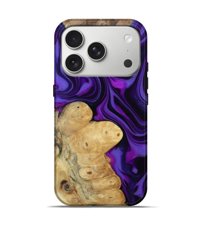 iPhone 17 Pro Wood Live Edge Phone Case - Socorro (Purple, 812558)