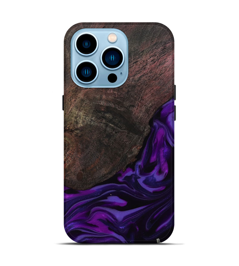 iPhone 14 Pro Wood Live Edge Phone Case - Ian (Purple, 812560)