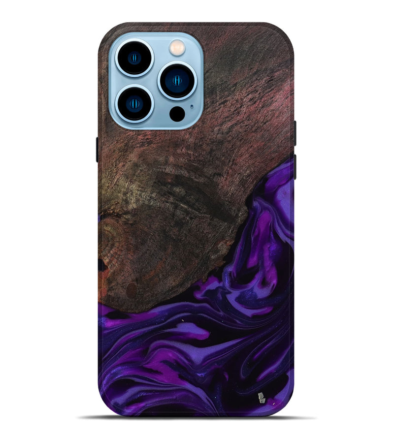 iPhone 14 Pro Max Wood Live Edge Phone Case - Ian (Purple, 812560)