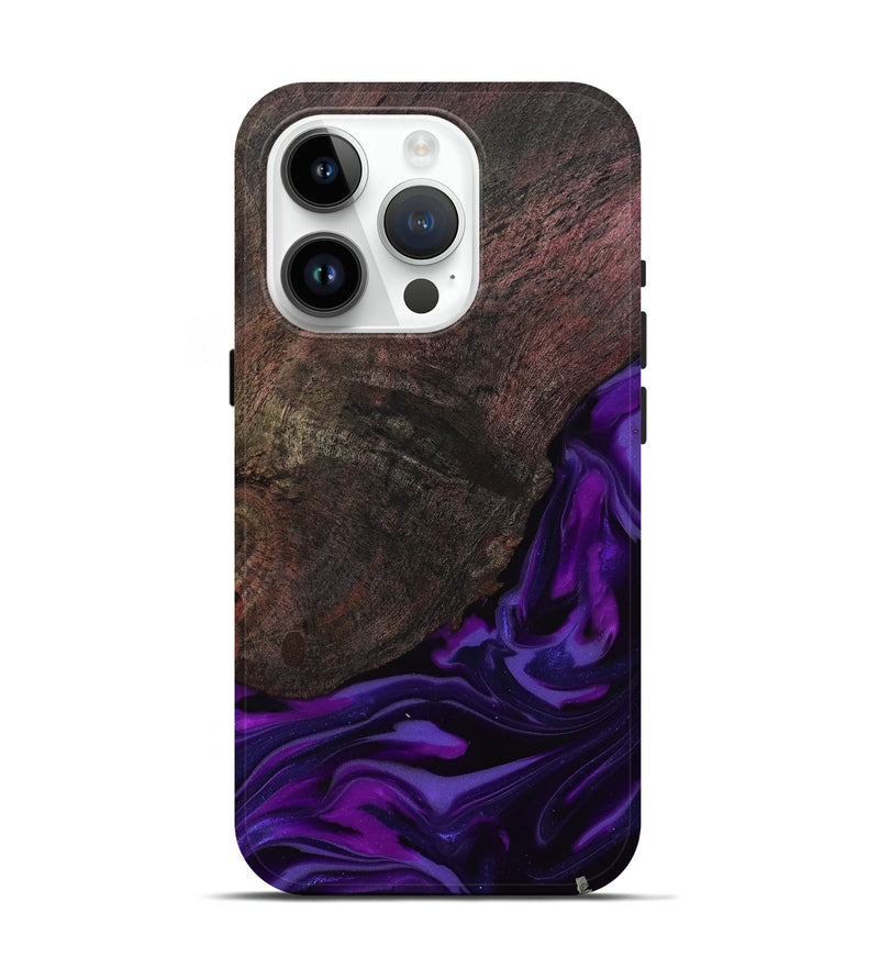 iPhone 15 Pro Wood Live Edge Phone Case - Ian (Purple, 812560)