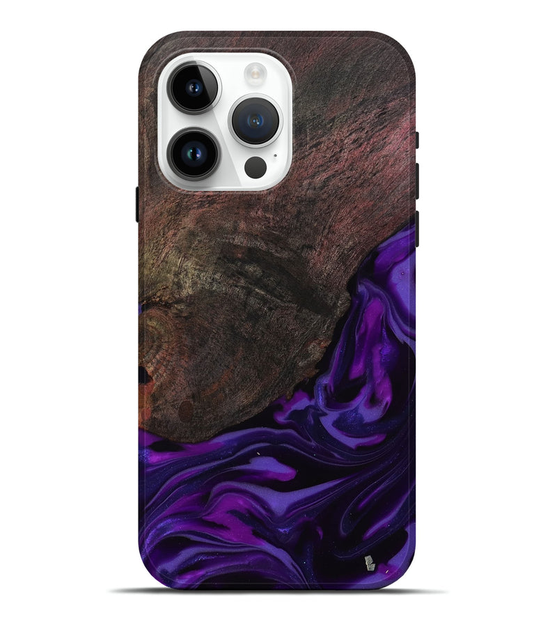 iPhone 15 Pro Max Wood Live Edge Phone Case - Ian (Purple, 812560)
