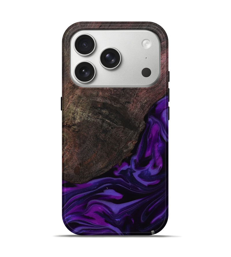 iPhone 17 Pro Wood Live Edge Phone Case - Ian (Purple, 812560)