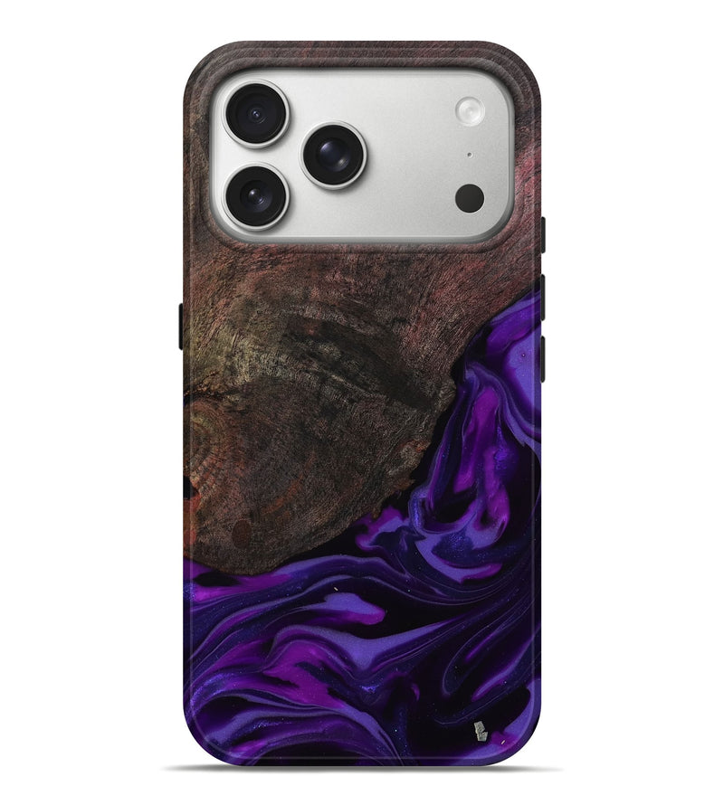 iPhone 17 Pro Max Wood Live Edge Phone Case - Ian (Purple, 812560)