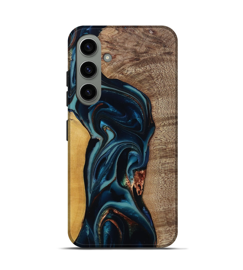 Galaxy S24 Wood Live Edge Phone Case - Ezekiel (Teal & Gold, 812562)