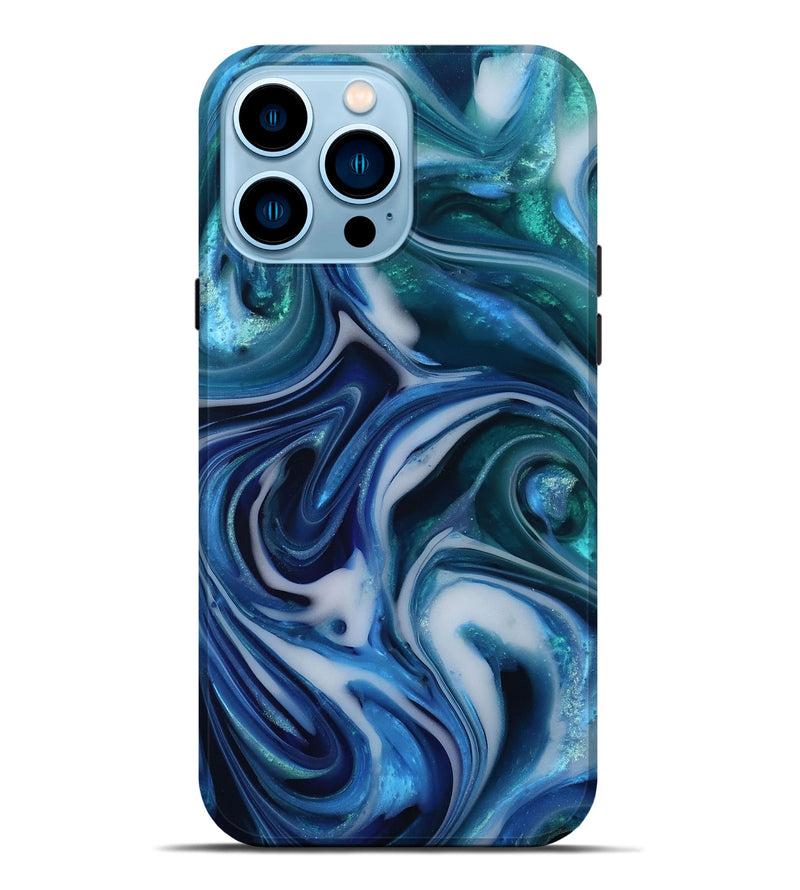iPhone 14 Pro Max ResinArt Live Edge Phone Case - Tiara (Blue, 812564)