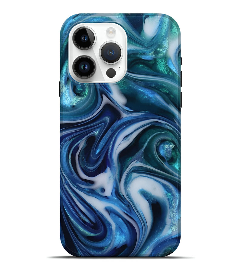 iPhone 15 Pro Max ResinArt Live Edge Phone Case - Tiara (Blue, 812564)