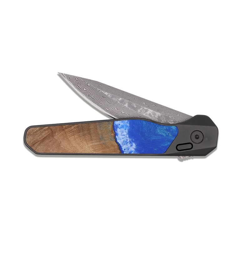 EDC Dark Damascus Wood Pocket Knife - Asaiah (Coastal, 812568)