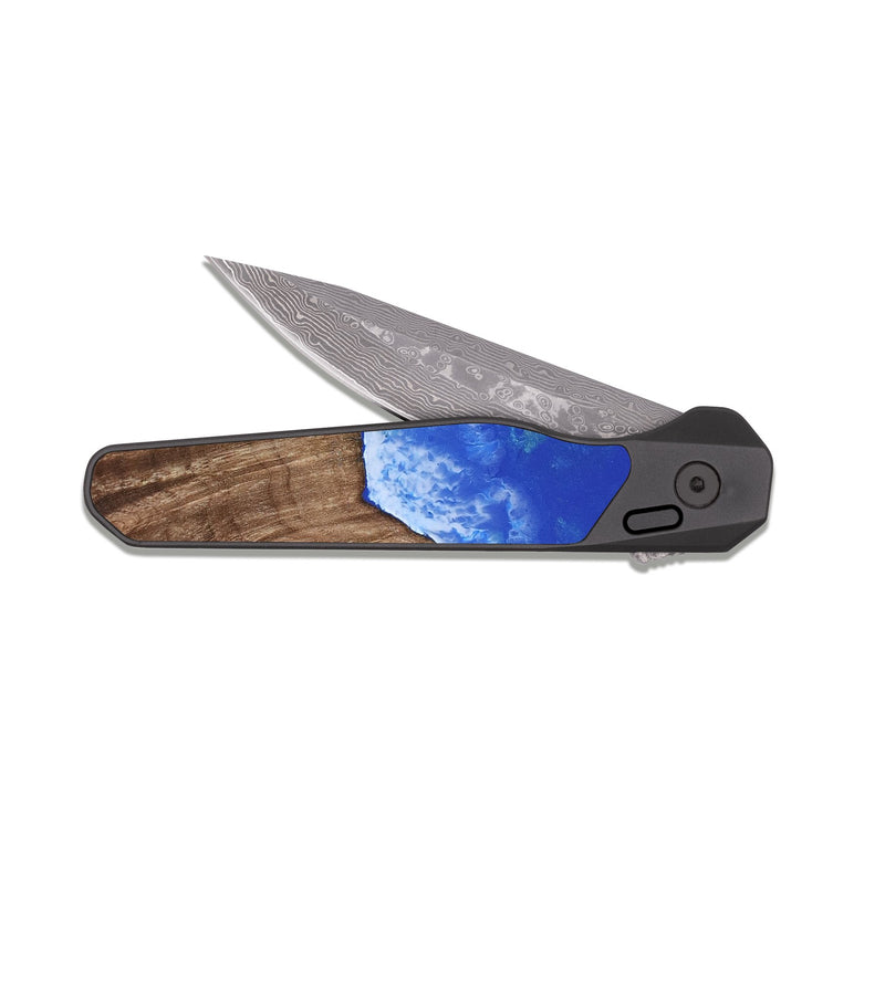 EDC Dark Damascus Wood Pocket Knife - August (Coastal, 812582)