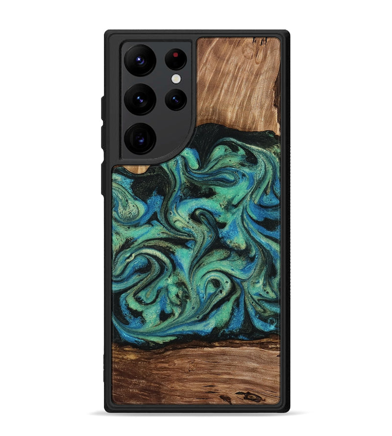Galaxy S22 Ultra Wood Phone Case - Tevin (Green, 812689)
