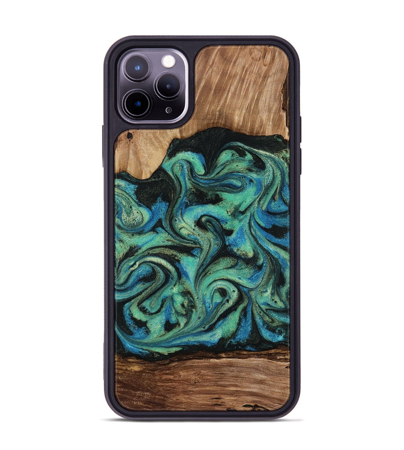 iPhone 11 Pro Max Wood Phone Case - Tevin (Green, 812689)