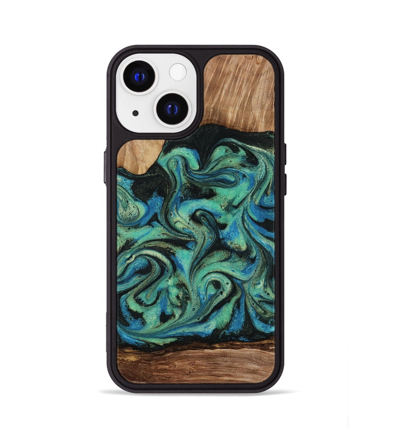 iPhone 13 Wood Phone Case - Tevin (Green, 812689)