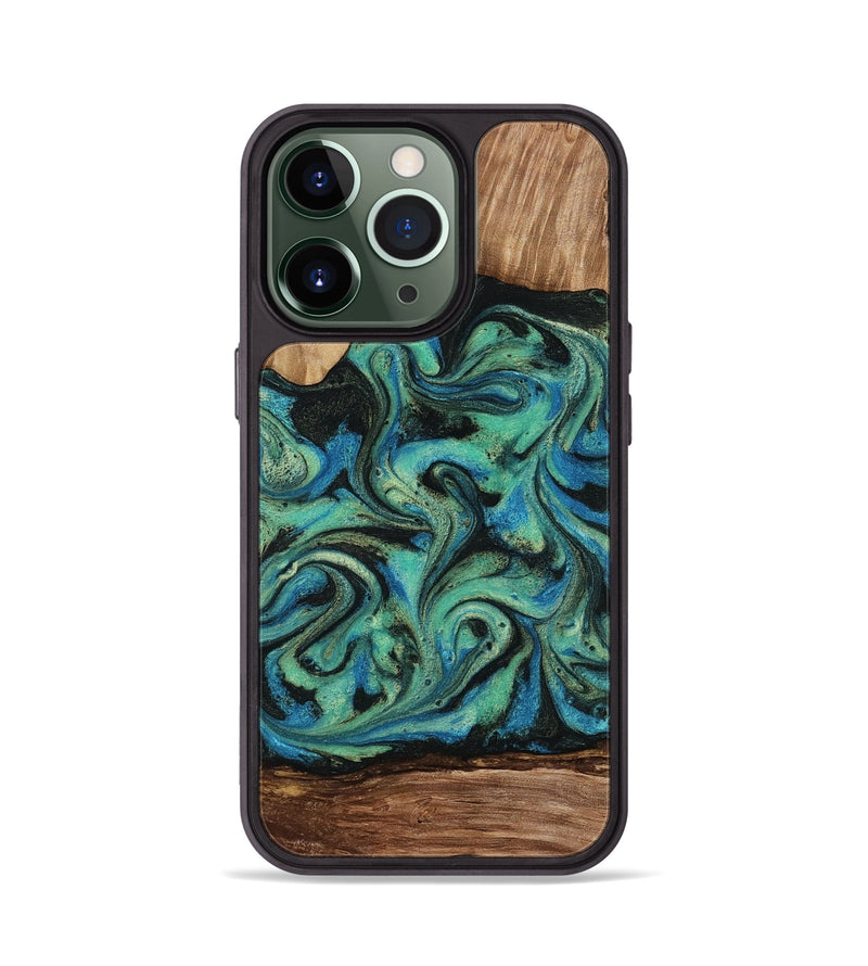iPhone 13 Pro Wood Phone Case - Tevin (Green, 812689)