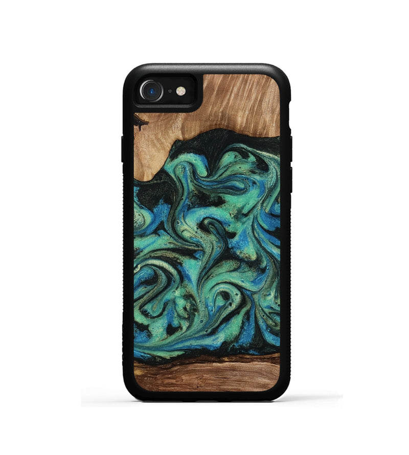 iPhone SE Wood Phone Case - Tevin (Green, 812689)