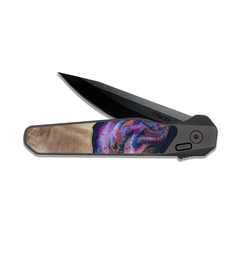 EDC Dark Slate Wood Pocket Knife - Tina (Blue, 812716)