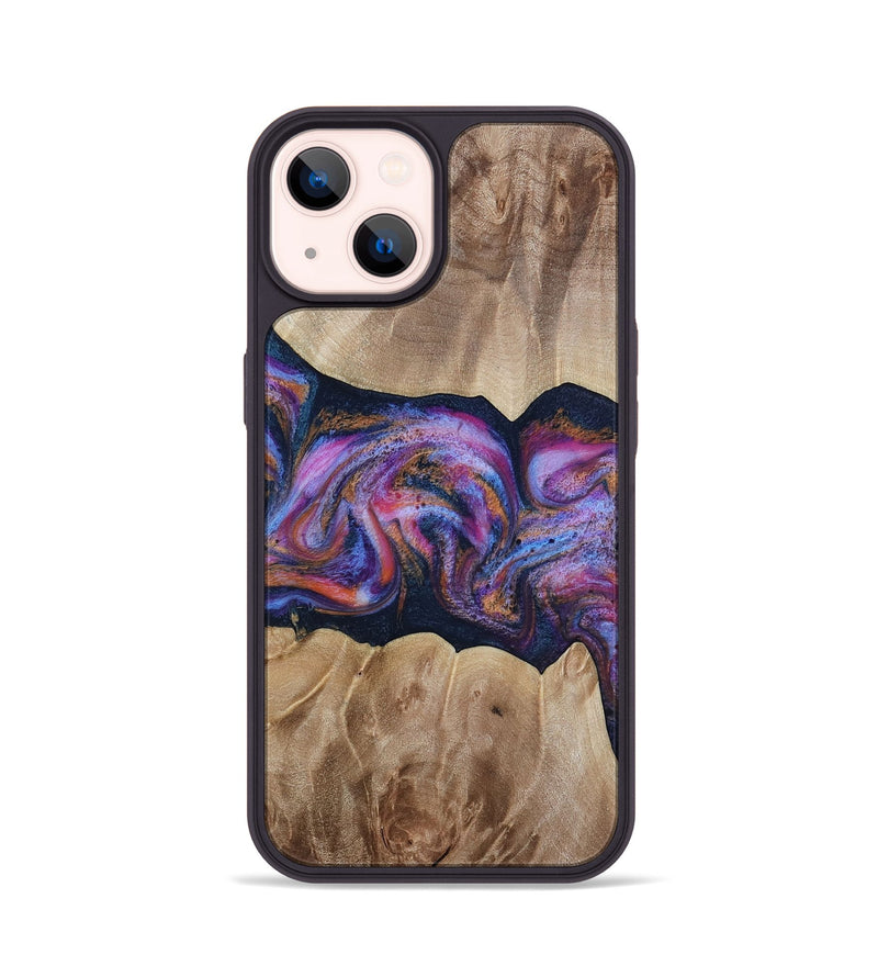 iPhone 14 Wood Phone Case - Tina (Blue, 812716)