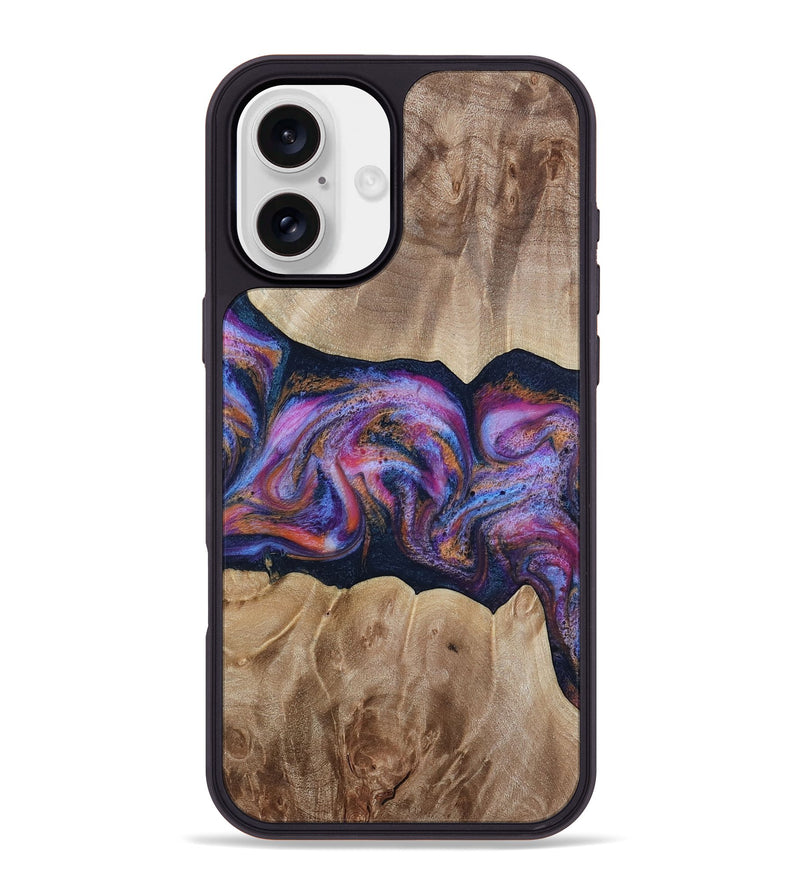 iPhone 16 Plus Wood Phone Case - Tina (Blue, 812716)