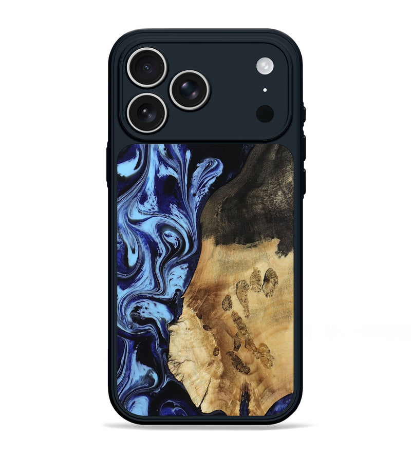 iPhone 17 Pro Max Wood Phone Case - Jeanie (Blue, 812717)