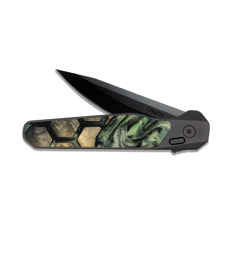 EDC Dark Slate Wood Pocket Knife - Evelyne (Pattern, 812726)