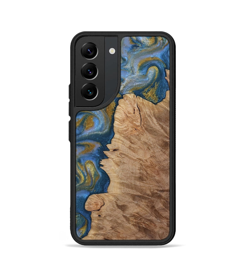 Galaxy S22 Wood Phone Case - Hermon (Teal & Gold, 812769)