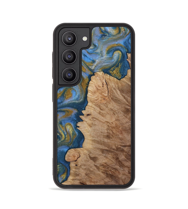 Galaxy S23 Wood Phone Case - Hermon (Teal & Gold, 812769)