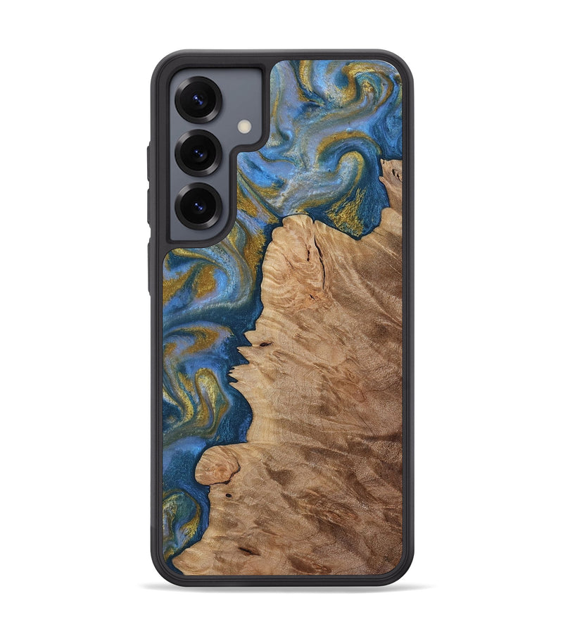 Galaxy S25 Plus Wood Phone Case - Hermon (Teal & Gold, 812769)