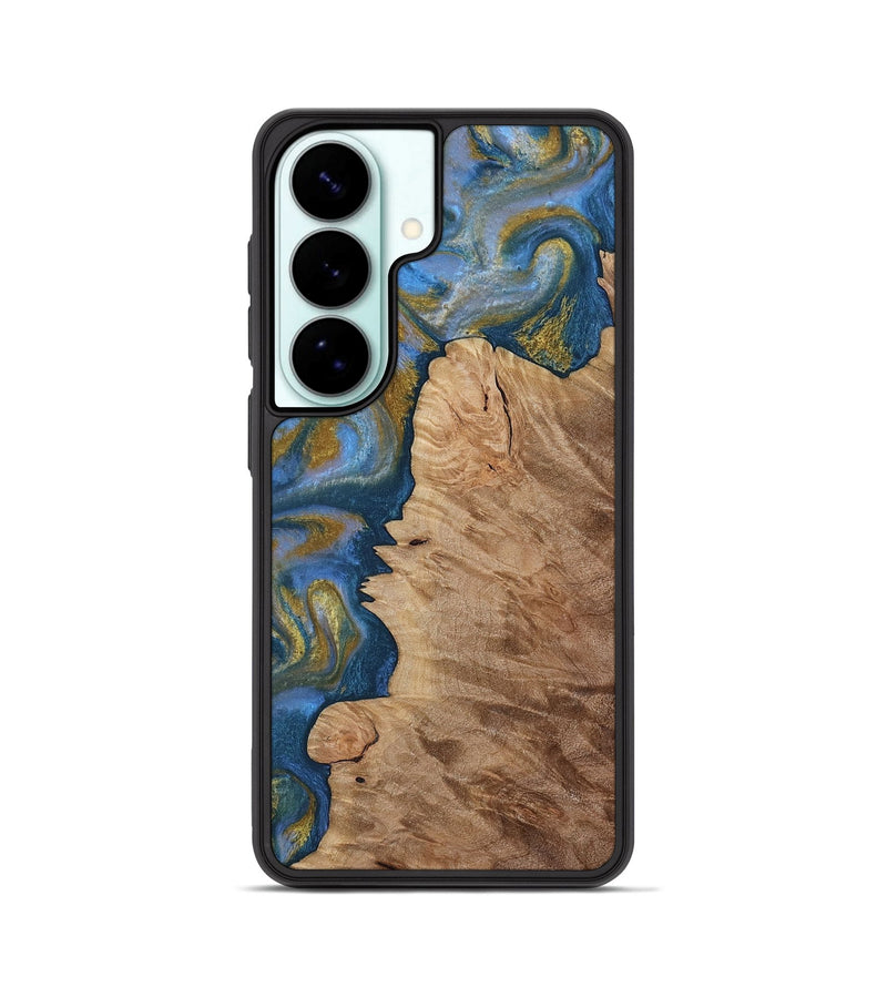 Galaxy S26 Wood Phone Case - Hermon (Teal & Gold, 812769)