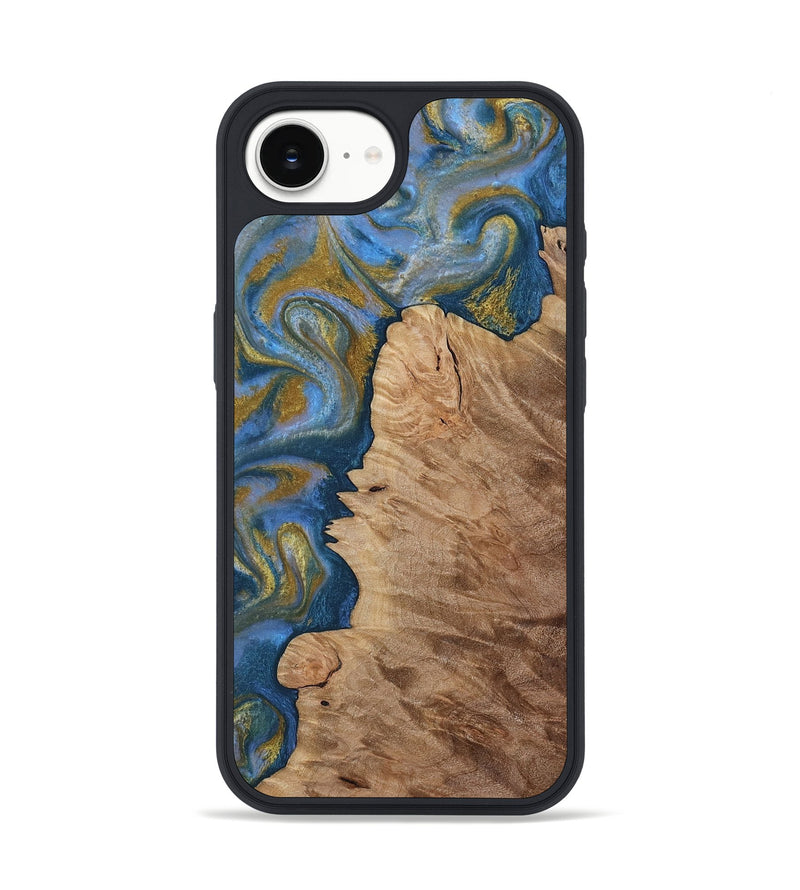 iPhone 17e Wood Phone Case - Hermon (Teal & Gold, 812769)