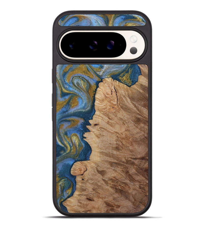 Pixel 9 Pro XL Wood Phone Case - Hermon (Teal & Gold, 812769)