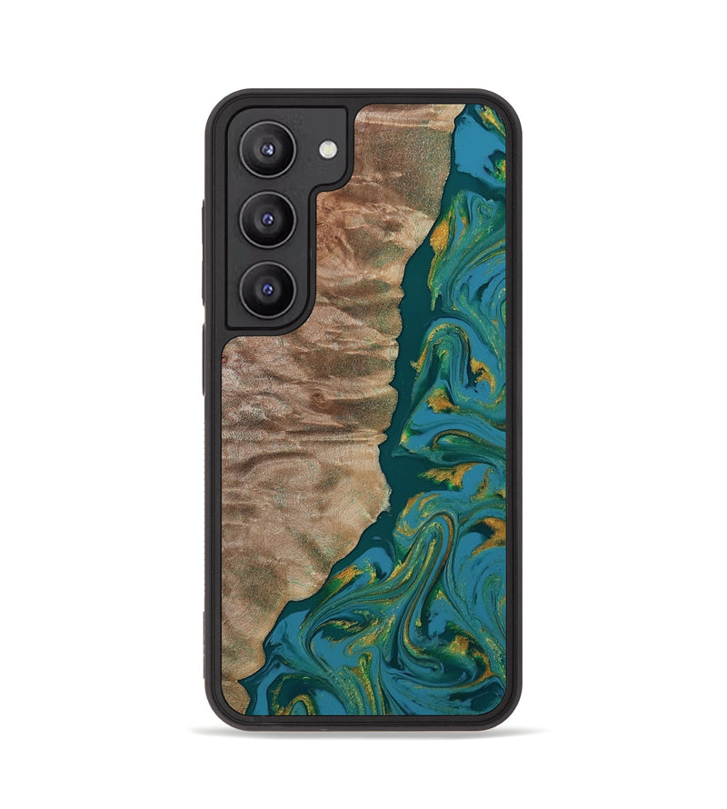 Galaxy S23 Wood Phone Case - Sondra (Teal & Gold, 812771)