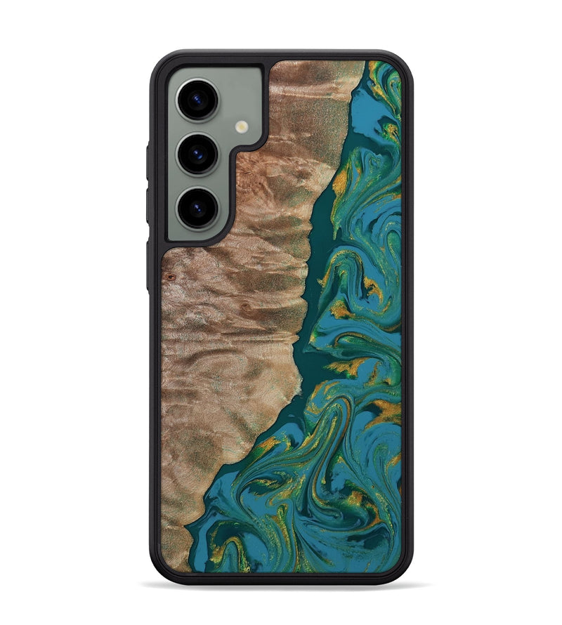 Galaxy S24 Plus Wood Phone Case - Sondra (Teal & Gold, 812771)