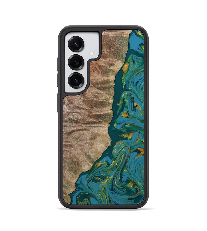 Galaxy S25 Wood Phone Case - Sondra (Teal & Gold, 812771)