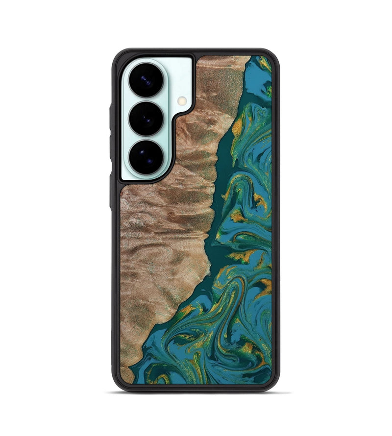 Galaxy S26 Wood Phone Case - Sondra (Teal & Gold, 812771)