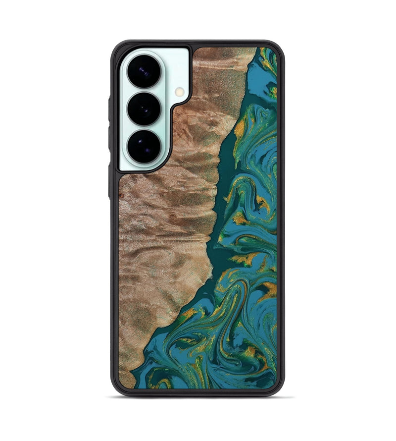 Galaxy S26 Plus Wood Phone Case - Sondra (Teal & Gold, 812771)