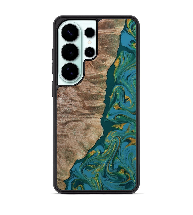 Galaxy S26 Ultra Wood Phone Case - Sondra (Teal & Gold, 812771)